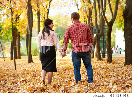family and children are in autumn city park 45413448