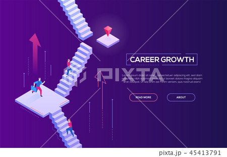 Career growth - modern isometric vector web banner 45413791