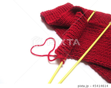 心を込めて手づくり　手編みのマフラー 45414614