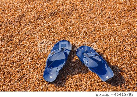 blue Slippers on the beach Lloret de Mar blue Slippers on the beach Lloret de Mar 45415795