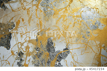 painting on drywall, yellow paint, silver patina 45417234