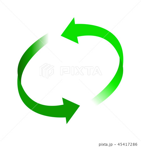 リサイクル緑色イラストアイコン素材のイラスト素材
