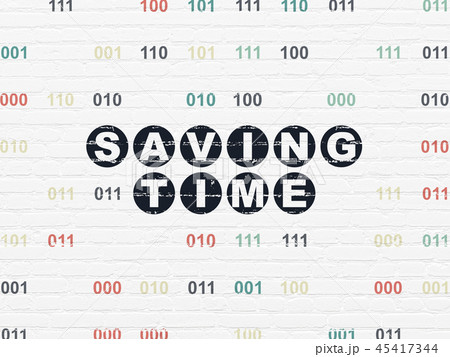 Timeline concept: Saving Time on wall background Timeline concept: Saving Time on wall background 45417344