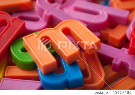 closeup of colorful plastic letters on full frame 45417486