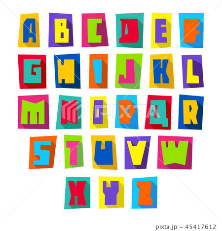 New font, cut colorful letters upper case 45417612