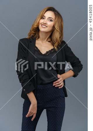 Business woman weared black suit 45418005