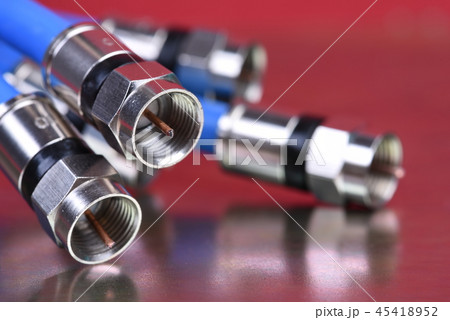 Group of Coaxial TV Cables with Connector Group of Coaxial TV Cables with Connector 45418952