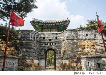 城壁 旗 古城 45419213