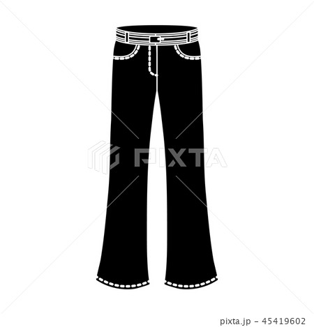 Blue jeans with a belt.Hippy single icon in black style vector symbol stock illustration web. 45419602