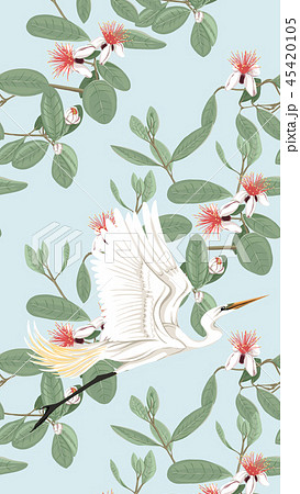 Pattern, background with with feijoa flowers Pattern, background with with feijoa flowers 45420105