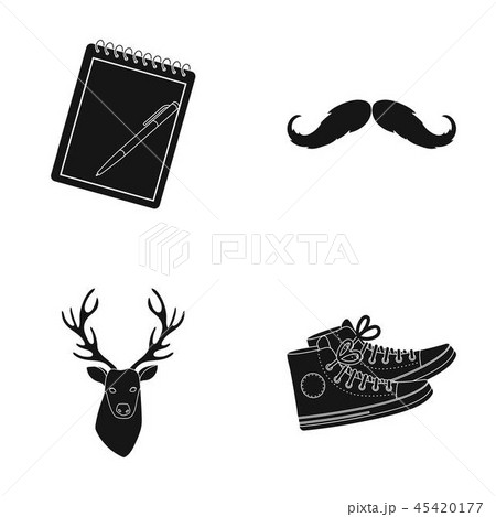 Hipster, fashion, style, subculture .Hipster style set collection icons in black style vector symbol Hipster, fashion, style, subculture .Hipster style set collection icons in black style vector symbol 45420177