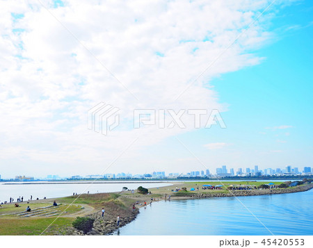 葛西臨海公園 汐風の広場の写真素材