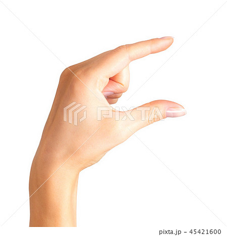 Woman hand showing picking up pose or holding Woman hand showing picking up pose or holding 45421600