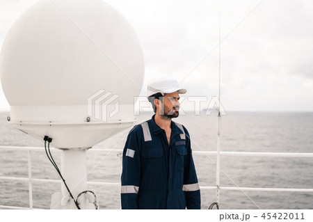 Service technician or serviceman near VSAT terminal Service technician or serviceman near VSAT terminal 45422011