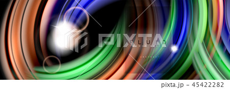 Background abstract design, flowing mixing liquid color waves on black 45422282