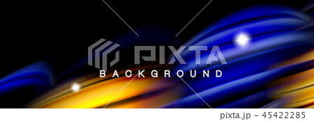 Background abstract design, flowing mixing liquid color waves on black 45422285