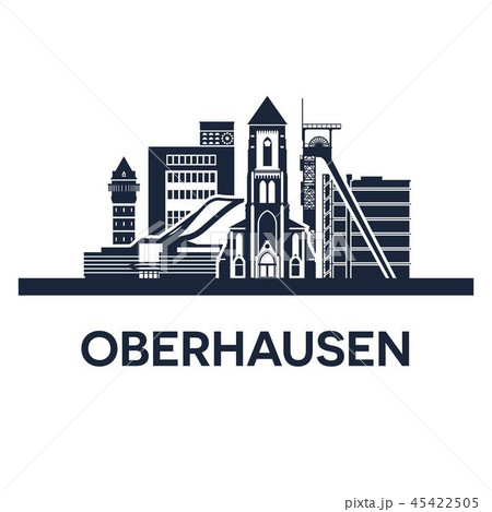 Oberhausen City Skyline. Germany, Ruhr Area. Solid color. 45422505