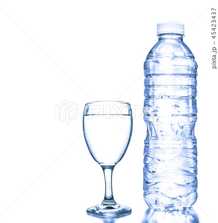 blue water glass and bottles isolated blue water glass and bottles isolated 45423437