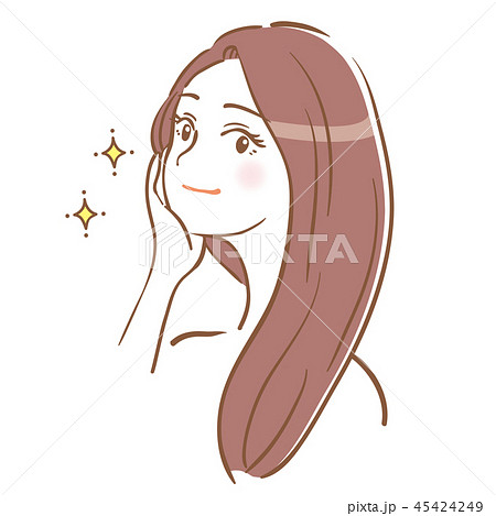 髪が綺麗な女性のイラスト素材 45424249 Pixta