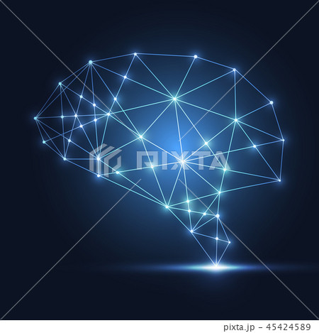 Brain icon. Minimal flat design 45424589