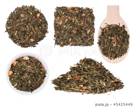 Mix of green tea with sencha tea and strawberry 45425449