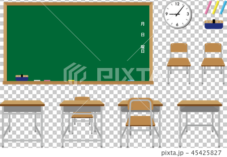 学校 アイテム 小物 セット素材のイラスト素材