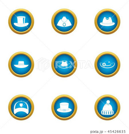 Attire icons set, flat style 45426635