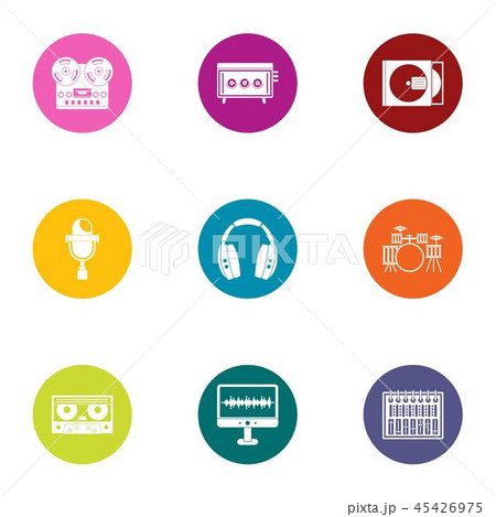 Digital registration icons set, flat style Digital registration icons set, flat style 45426975