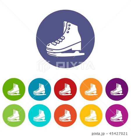 Skates icon, simple black style 45427021