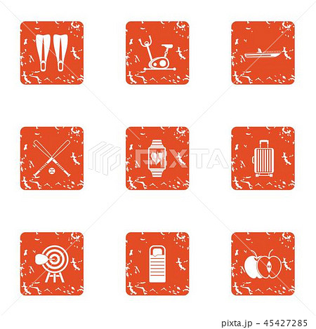 Dressage icons set, grunge style 45427285