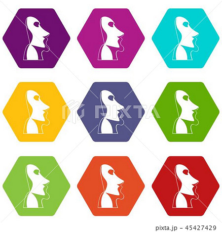 Easter island icons set 9 vector Easter island icons set 9 vector 45427429