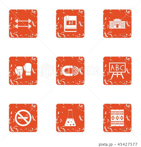 Sport chemistry icons set, grunge style Sport chemistry icons set, grunge style 45427577