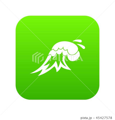 Surf wave icon digital green Surf wave icon digital green 45427578