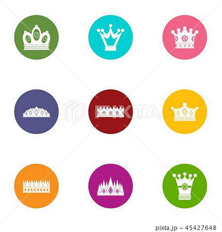 High office icons set, flat style 45427648