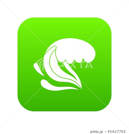 Surf wave icon digital green 45427705