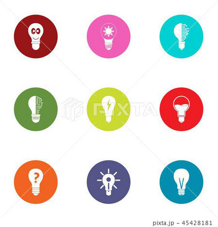 Spotlight icons set, flat style 45428181