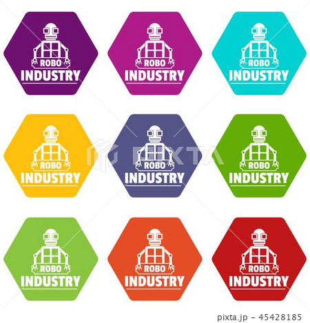 Robot futuristic icons set 9 vector Robot futuristic icons set 9 vector 45428185