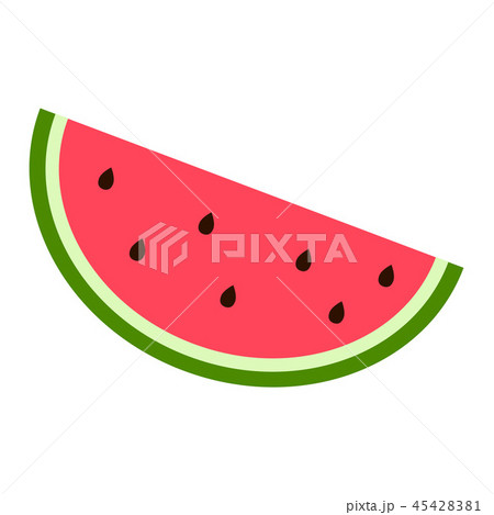 Slice of watermelon icon, flat style 45428381