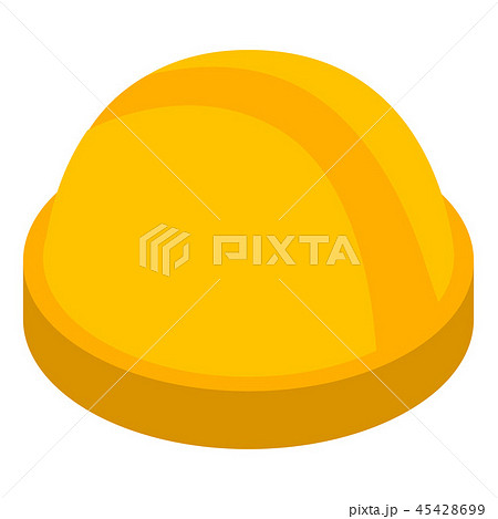 Yellow construction helmet icon, isometric style 45428699