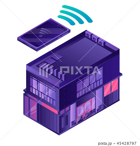 Smart house icon, isometric style Smart house icon, isometric style 45428797