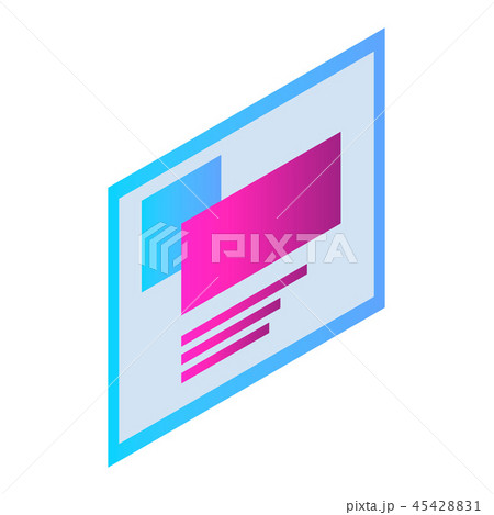 Chat screenshot icon, isometric style 45428831
