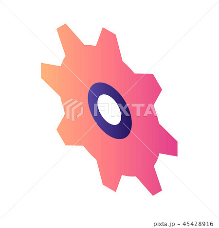 Red cogwheel icon, isometric style 45428916