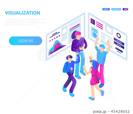 Teamwork visualization concept background, isometric style Teamwork visualization concept background, isometric style 45429032