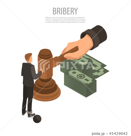 Judge bribery concept background, isometric style 45429042