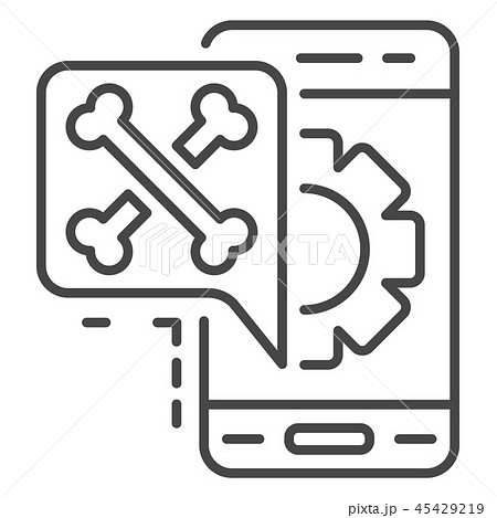 Virus smartphone icon, outline style 45429219