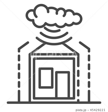 Smart weather warning icon, outline style 45429221