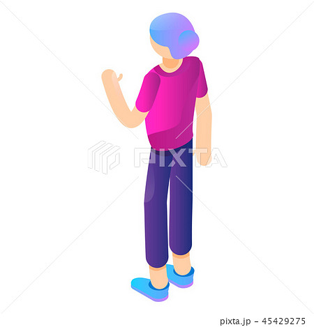 Woman in vr space icon, isometric style 45429275