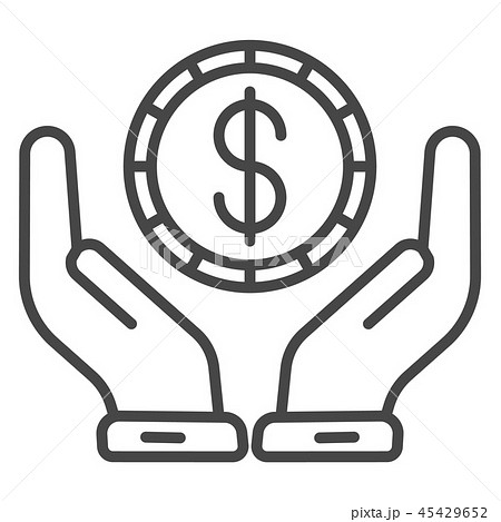 Keep money hand icon, outline style 45429652