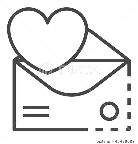 Email heart inbox icon, outline style 45429688