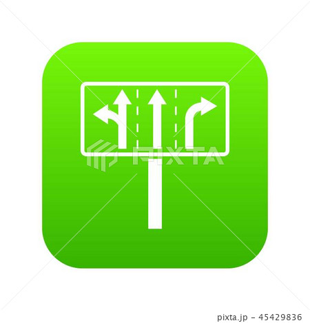 Traffic lanes at crossroads junction icon digital green Traffic lanes at crossroads junction icon digital green 45429836